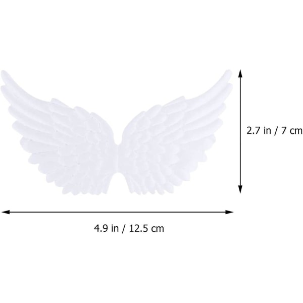 3D-vingar lappkläder dekal 13,5 cm DIY-hantverksdekoration (vit) 12 stycken White