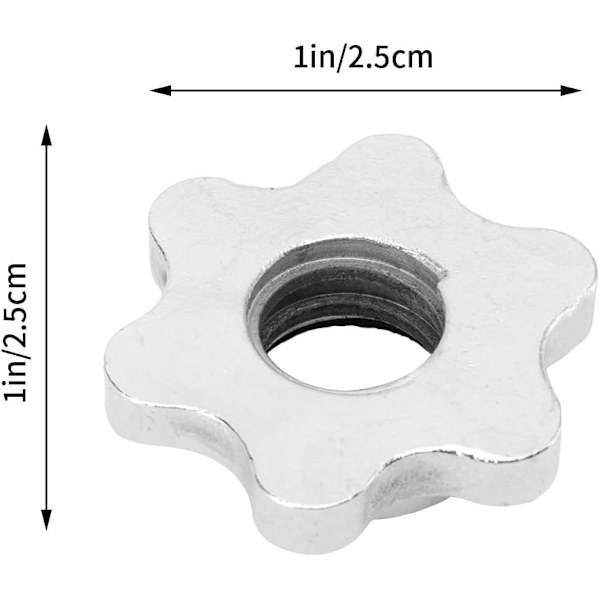 2 st Spinnlås Krage Hantel Skruvklämmor Hantel Bar Spinnlås（Silver）