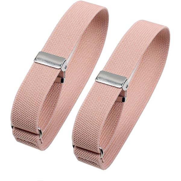 Elastisk justerbar armbandslinne strumpa hållare (rosa) Pink