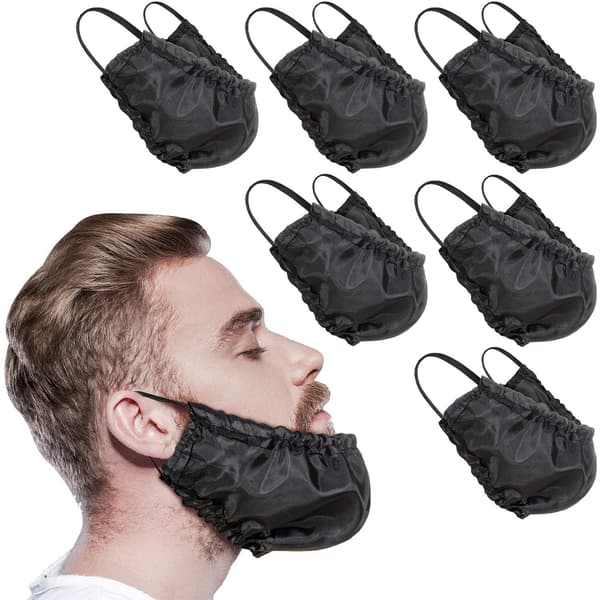 9-pack skäggförkläde mössor skäggvakt sängkläder haklapp (svart)