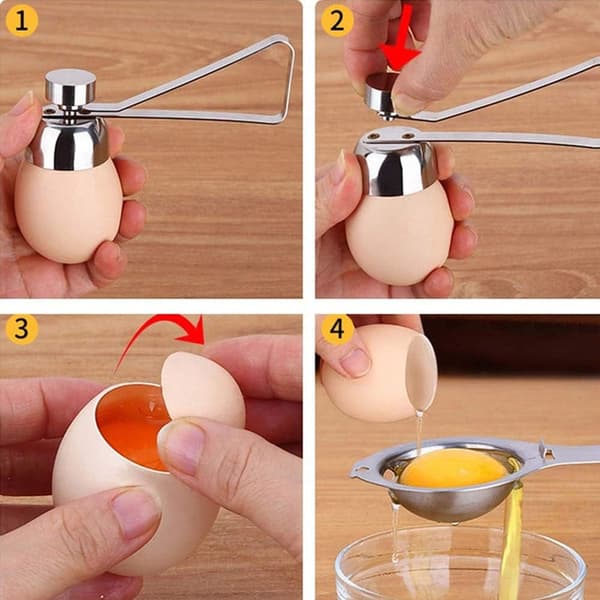 Eggeskallåpner Lokk i rustfritt stål Skallkutter Åpner Deler Eggkutter