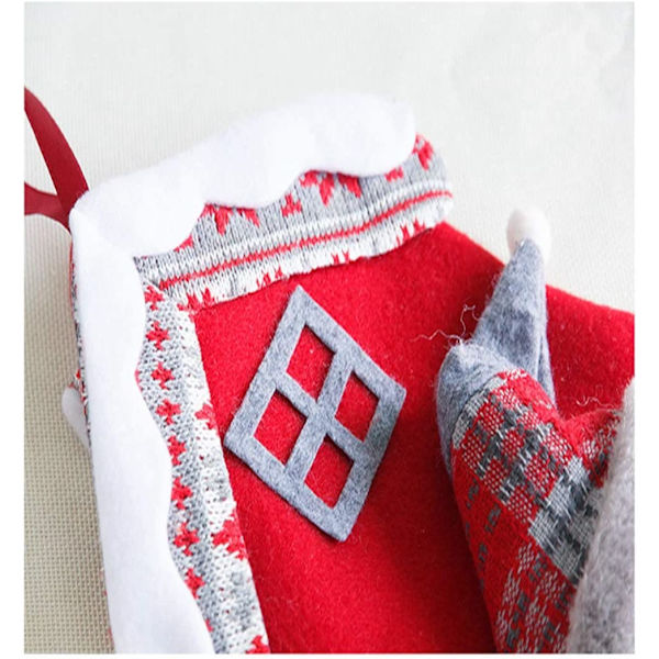 2 st julstrumpor hus jultomte snögubbe hängande presentpåse hängande prydnad för julgran