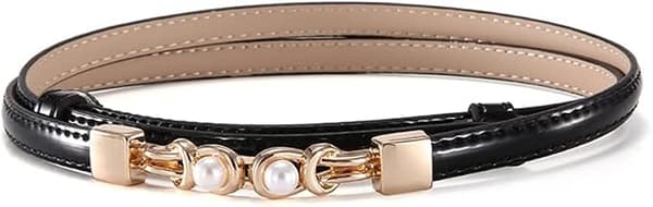 Dame Skinny Midjebelte Justerbart Skinny Elastisk Belte (svart)
