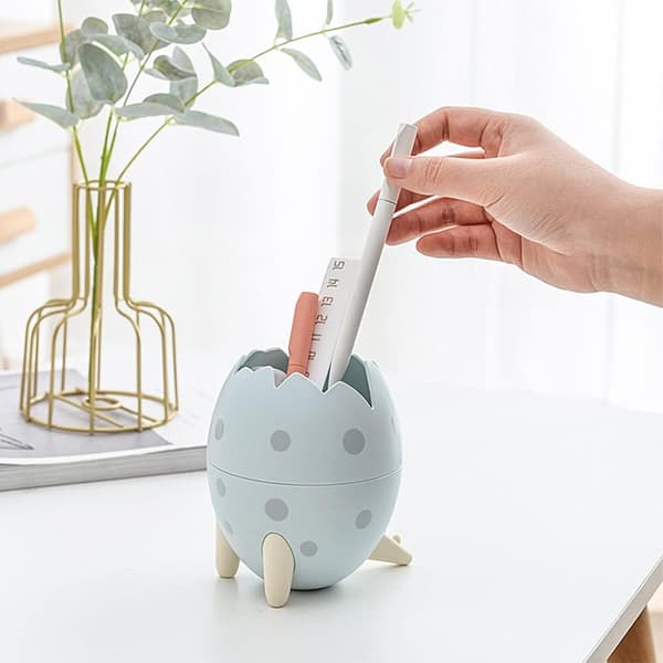 Multifunksjonell tegneserie dinosaur egg pennholder (blå, rosa) 2 stk