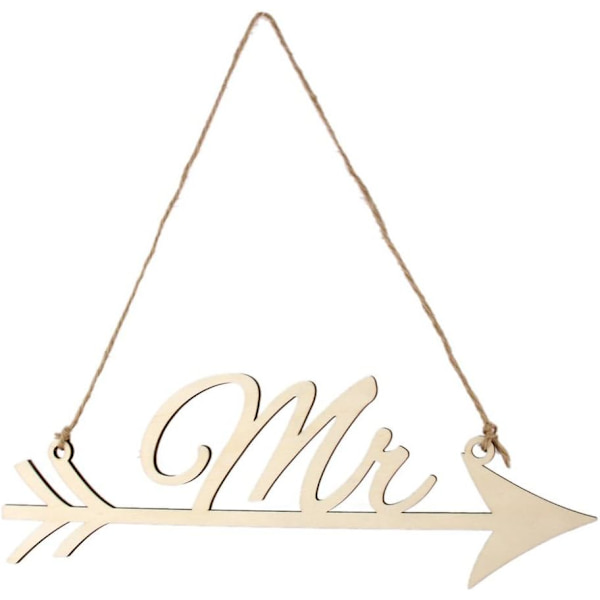 Mr och Mrs pilskylt bröllopsdekoration