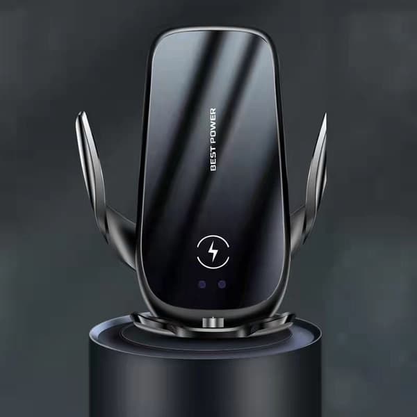 Qi Hurtig Trådløs Biloplader, Induktions Biltelefonopladerholder til iPhone 13/12/11/X/SE/8-serien,