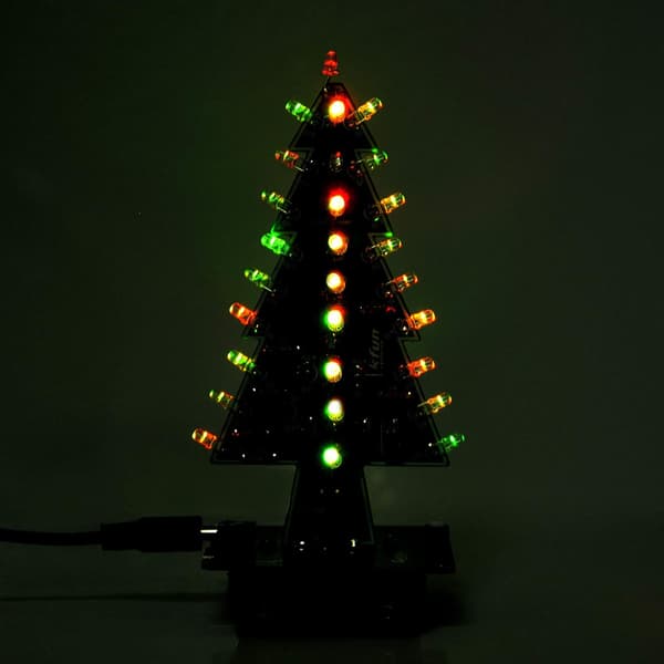 3D tredimensjonal trefarget juletre LED elektronisk øvelses DIY-sett