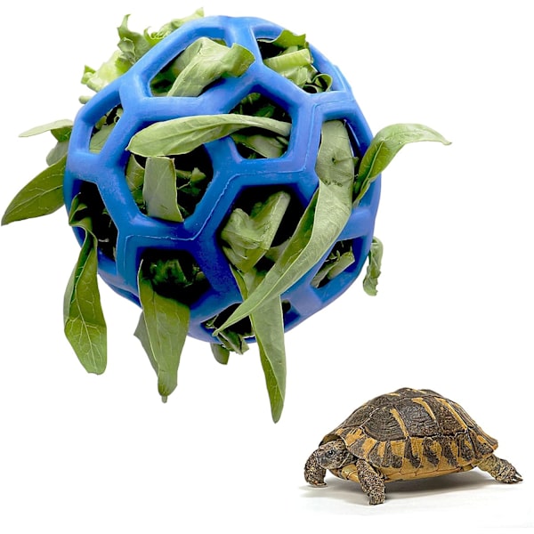 Sköldpaddsmatboll Leksak Höfoder Hängande Matning Gräsboll Hållare Leksak, Blå blue