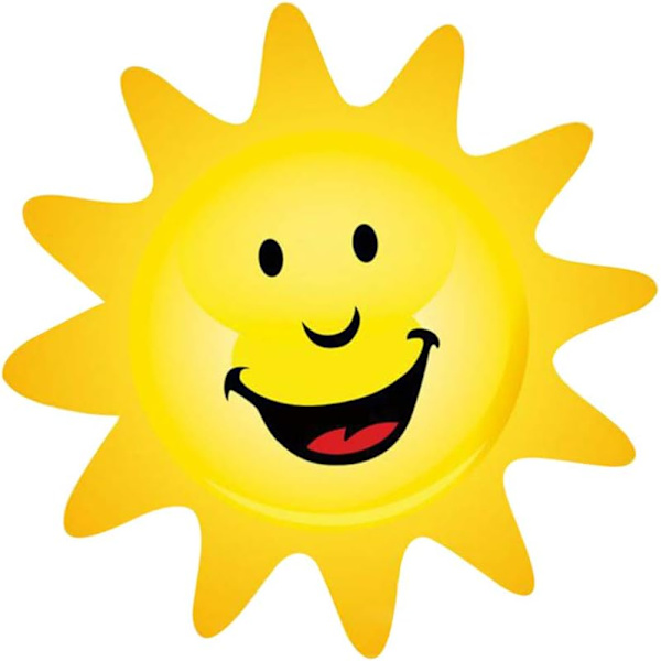 Leende Sol Väggdekor Tecknad Sol Bakgrund Rolig Väggdekor dekoration ...