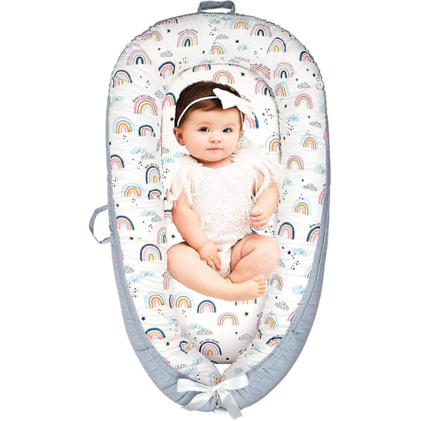 Babynest Mjukt Andningsbart Babysäng Perfekt för Nyfödd Present（vit） color 2