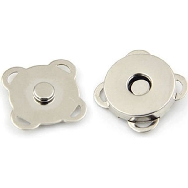24 set magnetiska plommonlås knapplås för handväskor väskor kläder (silver, 14 mm) Silver