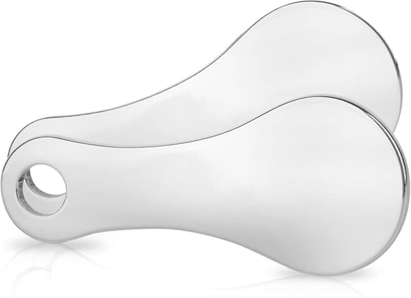 Nøkkelring i rustfritt stål, avtakbar handlevogn-token, 2 stk (sølv)