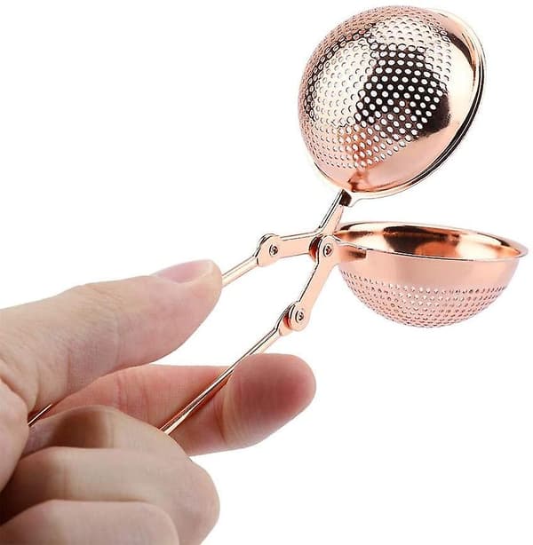 Rostfritt stål tesil, bärbar infuser mesh teboll (roséguld)