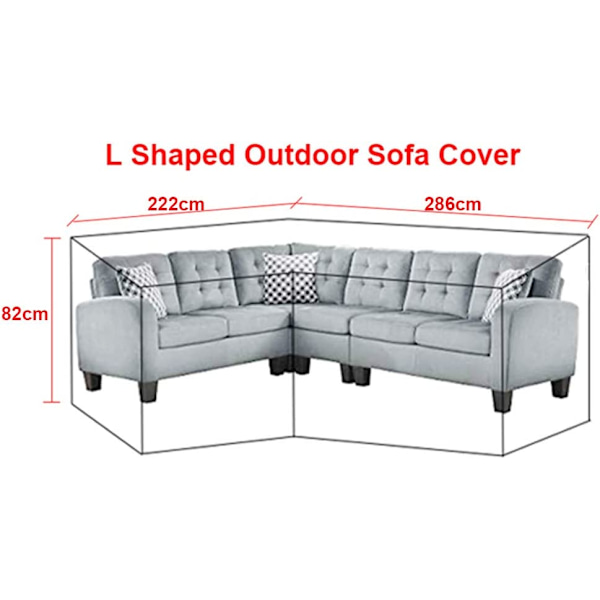 Höger L-formad Lounge Soffa Överdrag med Snörning i Botten 222*286cm 222*286cm