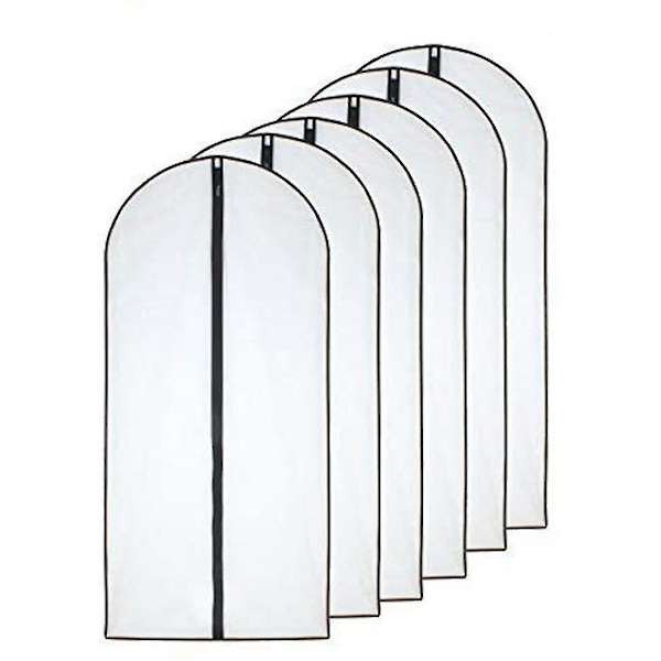 Hängande klädpåsar 24'' x 55'' Genomskinlig svart kostympåse (Set om 6) Lätt dammtät klädskyddspåsar 60*140cm