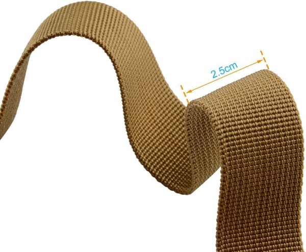 Nylonbånd Kraftig Webbing Rem til DIY Håndværk Rygsæk Forklæde Vimpel-Kaki Khaki