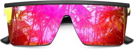 FEISEDY Oversized Solglasögon Herr Dam Flat Top Square Trendy Visor Shades UV400 B2470