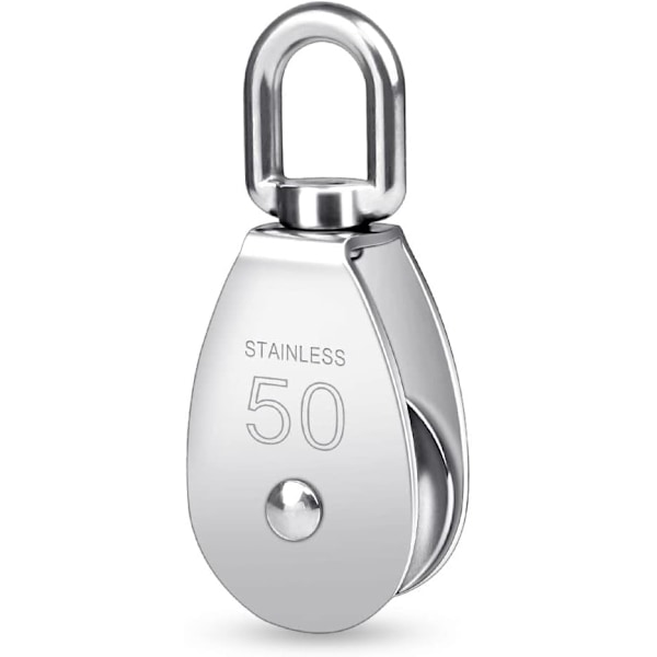 1 st rulltrissa för rep, rostfritt stål 50 mm rullblock M50 rulltrissa