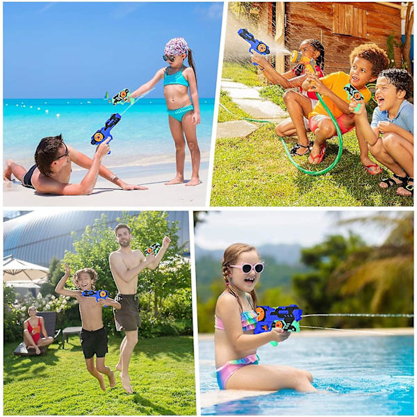Vattenpistol för barn, sommarvattenleksaker, poolleksaker för utomhus sommarfest, utomhuspool, trädgård och strand (blå)