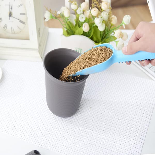 2 stk. planteskovle i plast, værktøj til omplantning af blomsterpotter, skovl til kæledyrsfoder (blå+pink)