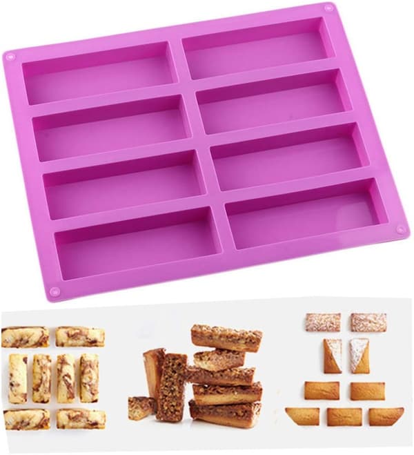 Rektangel silikonform, 8-hulls DIY såpeformer, bakeform kakeform kjeks sjokoladeform, isbitbrett og mer