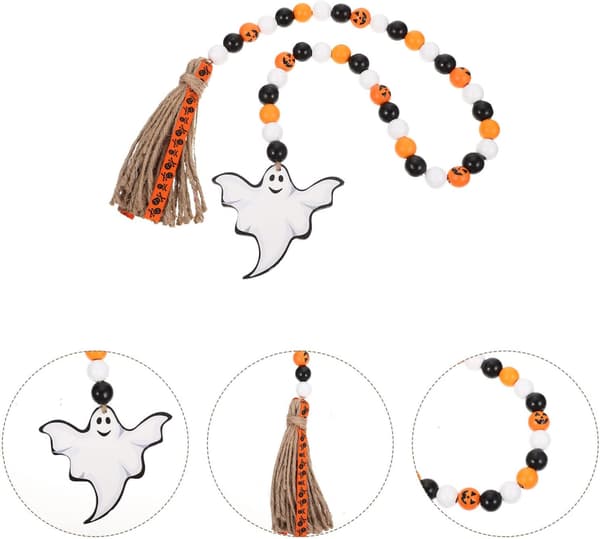 Halloween Treperler Rustikk Gårdshus Bønneperle Vegghengende Dekor