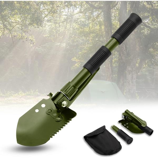 Camping spade hopfällbar, multifunktionell mini överlevnadsspade 40CM, camping militär överlevnadsspade