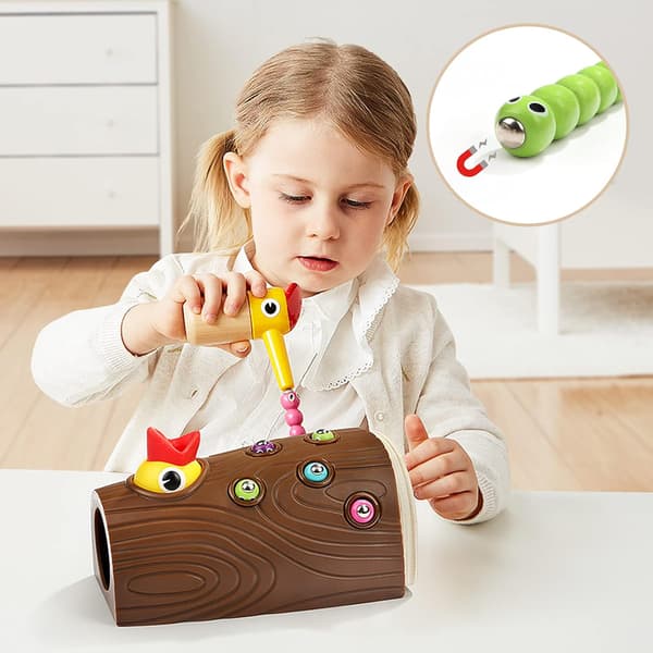 Hungriga hackspett leksaker fågel äta bug leksaker magnetiska leksaker för barn