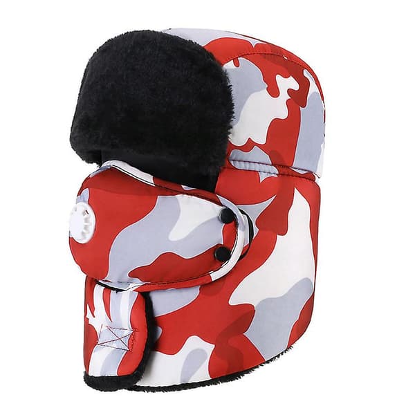Vinter utomhus hålla varm Unisex Aviator Trooper Earflap Ski Hat red