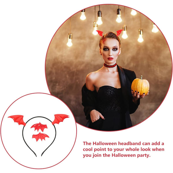 1 set söta fladdermöss för Halloween, barnens frisyrklämmor, Halloween rollspel fest (röd) Red