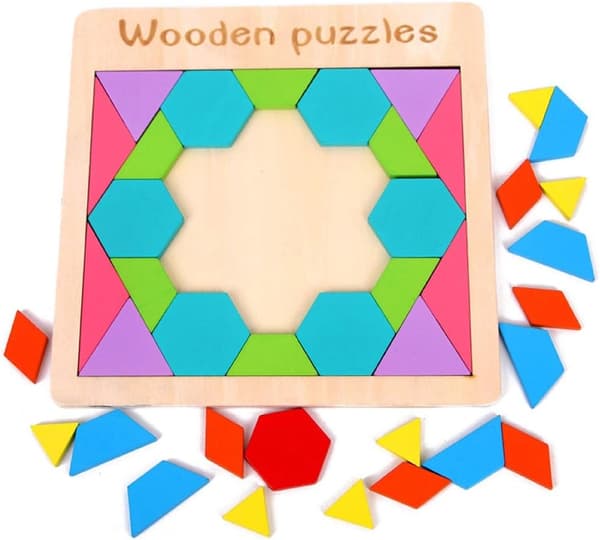 Geometrisk Tangram Blok Puslespil Farve Kognition Uddannelseslegetøj