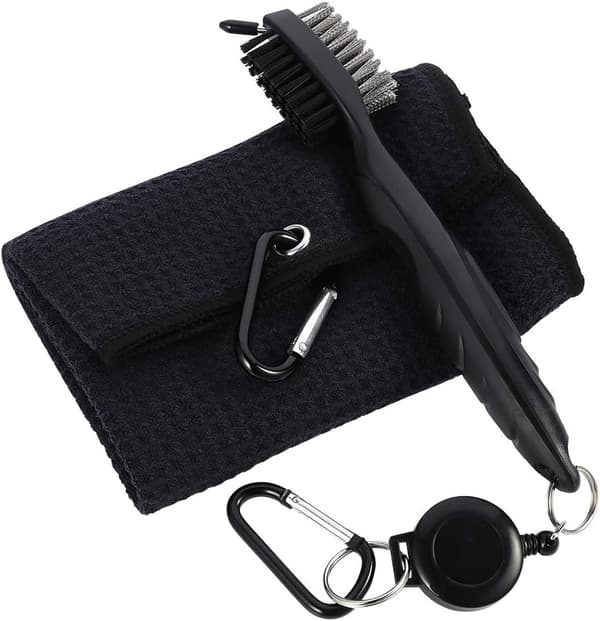 Mikrofiber Golftowel Holdbart Golfbørsteværktøjssæt med karabinhage