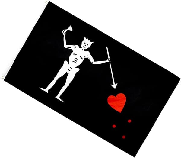 Pirat Edward Teach Blackbeard Hageflagg Hodeskalledekorasjon Festflagg