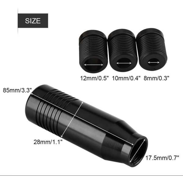Aluminiumlegering skruv universell bil manuell växellåda med 3 adaptrar (svart) black