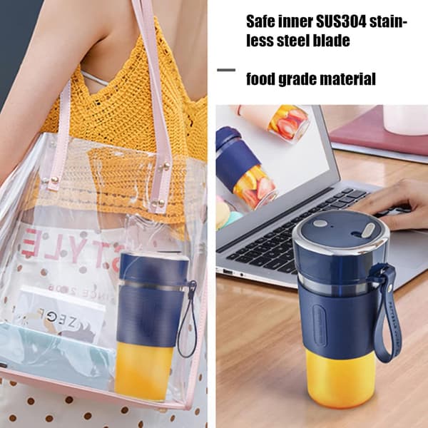 Elektrisk blender, 300 ml bærbar blender, personlig miniblender (Stjerneblå) Blue