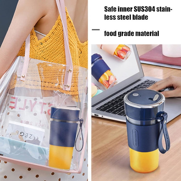 Elektrisk mixer, 300 ml bärbar mixer, personlig minimiixer (stjärnblå) Blue