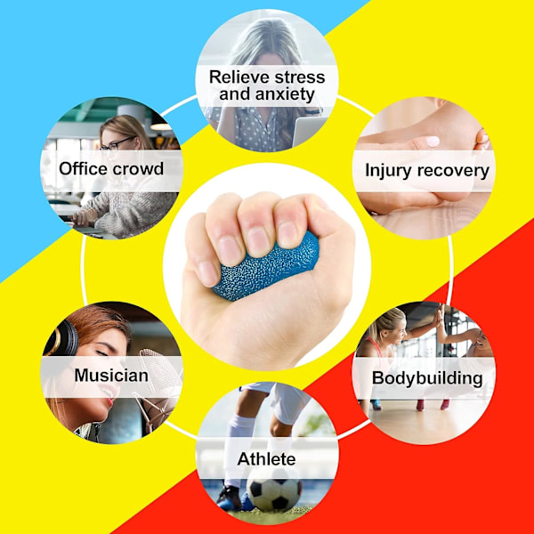 3-pack Anti-stressbollar, Stressbollar med olika hårdhet, Handrehabbollar