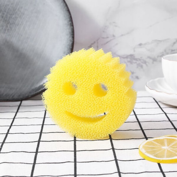 Smiley Magic Cleaner Smiley Imiterar Luffa Sponge Honeycomb Wipe Hem Sponge Kök Diskning Rengöring Bomull Original
