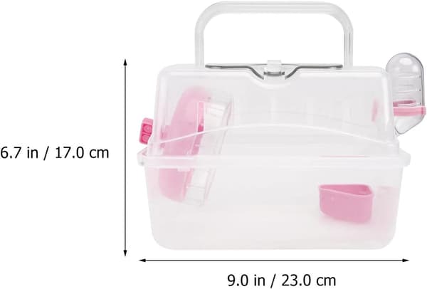 Bærbart Hamsterbur Panoramisk Takvindu Bur (Rosa) 1 Stykke