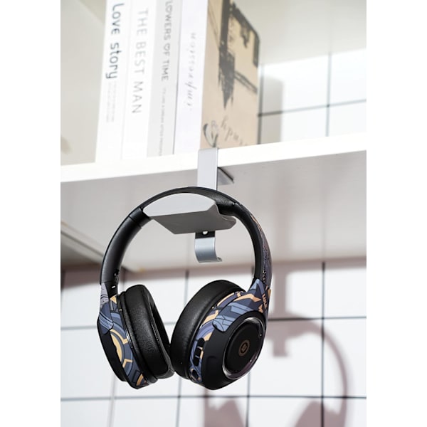 Metallhörlurar Klämma-på Hängare Hållare, Gaming Headset Hook Under Desk (grå) White