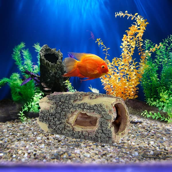 Betta Log Harpiks Hul Træstamme Ornament Akvariefisk Tilbehør