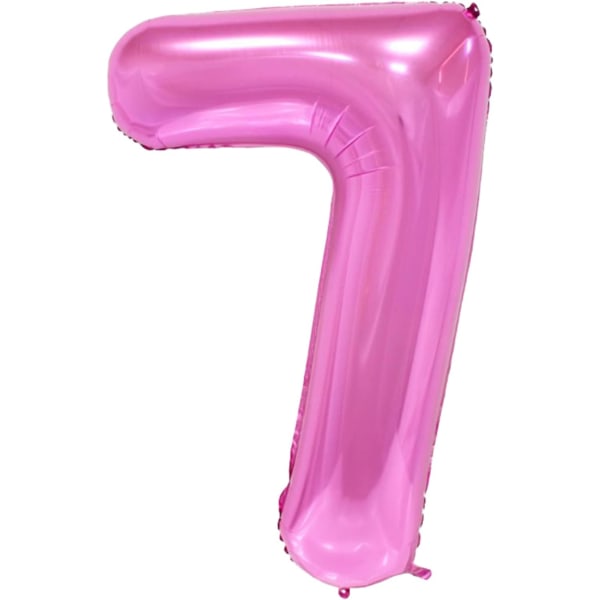 1 st 40 tum stor digital folieballong för födelsedagsfestdekorationer (rosa, 7) pink 7
