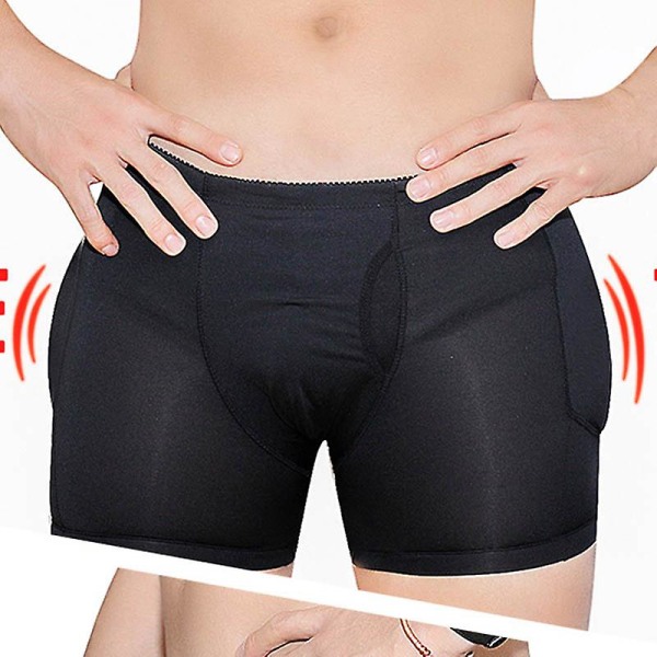 Herr Butt Lifter Shapewear Förbättrande Höfter Vadderade Underkläder Boxershorts（Svart,L） Black l