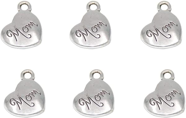 Legering Antik Hjerte Charm Vedhæng til Armbånd og Halskæder - 40 Stykker