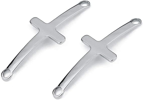 Krydsforbindere Charms, 10 stk. rustfrit stål dobbelt hul metal kryds vedhængsforbindere