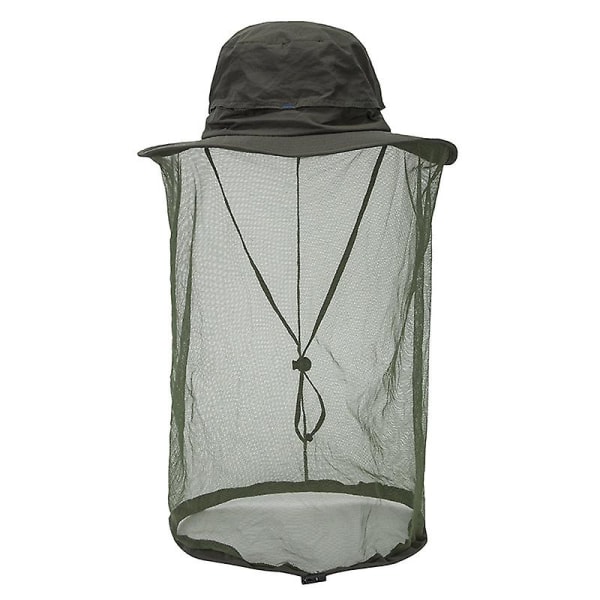 Fiske Nät Garn Insekt Hatt 21.0-23.5 Tum Huvudomkrets Solhatt (ArmyGreen) ArmyGreen