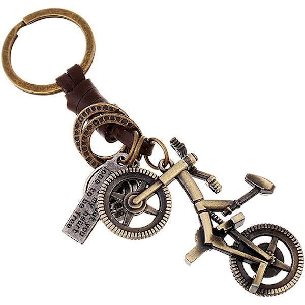 1 st Alloy Cykel Nyckelring Läder Nyckelring Brons Nyckelring Present