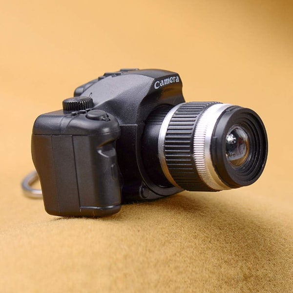 Kamera LED-nyckelring med ljud, nyckelringdekor väska plånbokshänge, 4,95 cm x 5,3 cm