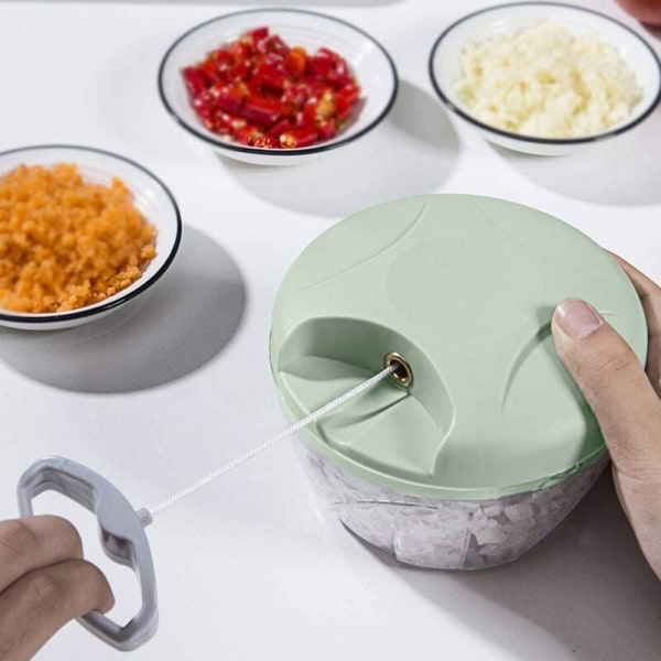Manuell hackare, lökhackare, lökskärare, rostfria stålblad, enkel att rengöra manuell lökhackare för grönsaker, frukt och sallad （520ml）