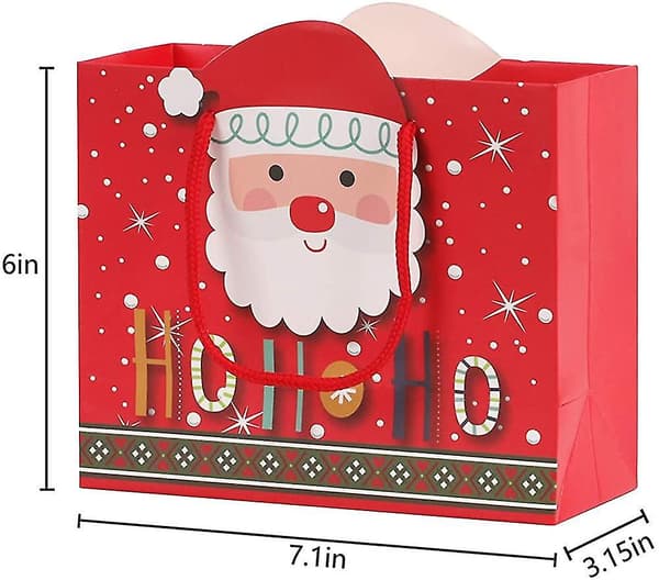 10 st Jultomte Snögubbe Presentpåse Med Handtag Jul Presentpåse